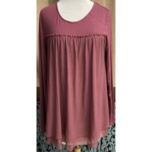 Matilda Jane  Baby Doll, Make Believe Character Top Womens XS Flowy Mauve Pink